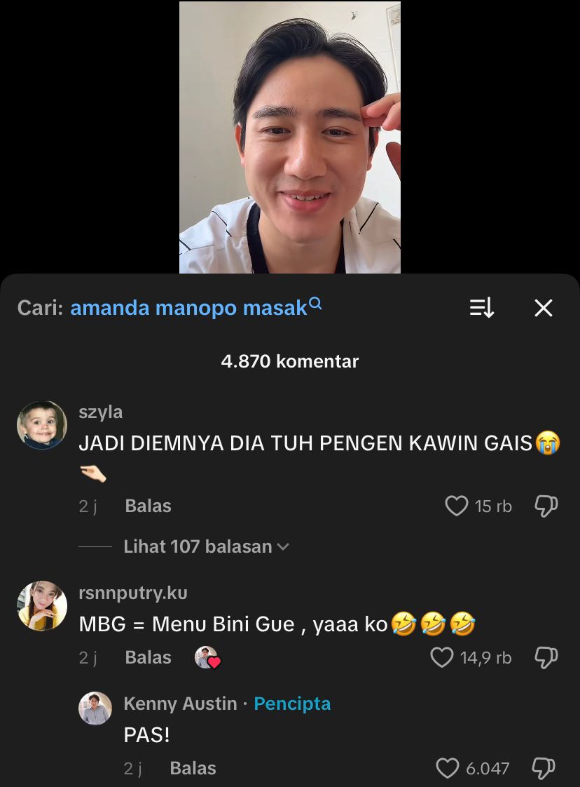 Kenny Austin Spill Bekal Makanan dari Amanda Manopo (TikTok)